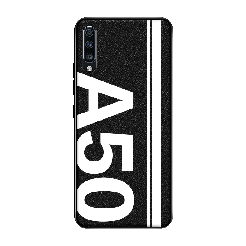 Чехол для samsung Galaxy A50, блестящий кожаный силиконовый мягкий защитный чехол для samsung A30 A50 A70, противоударный чехол - Цвет: A50 - Black