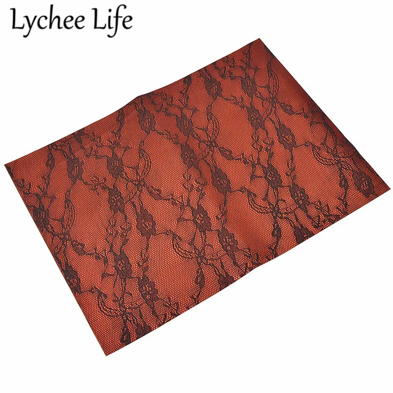 Lychee Life кружево цветок тиснением искусственная кожа ткань A4 21x29 см ПВХ ткань DIY домашнее шитье, ремонт аксессуары для одежды