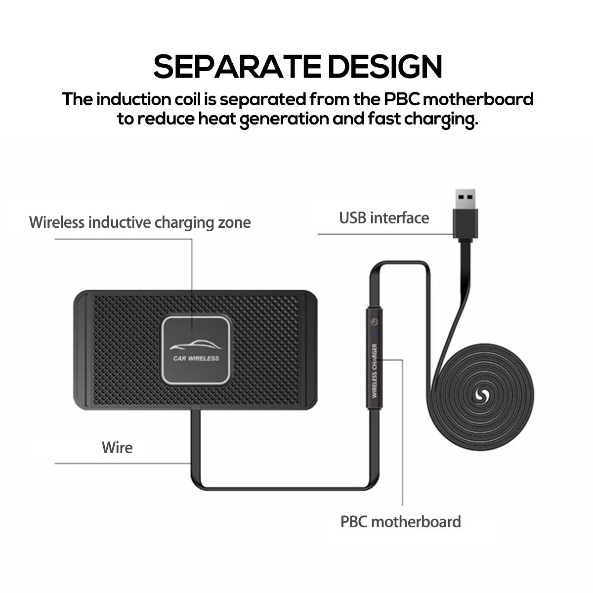 5W/7.5W/10W C1 Car Qi Wireless Charger Pad Fast Charging Dock Station Non-slip Mat Car Dashboard Holder Stand for iPhone X R