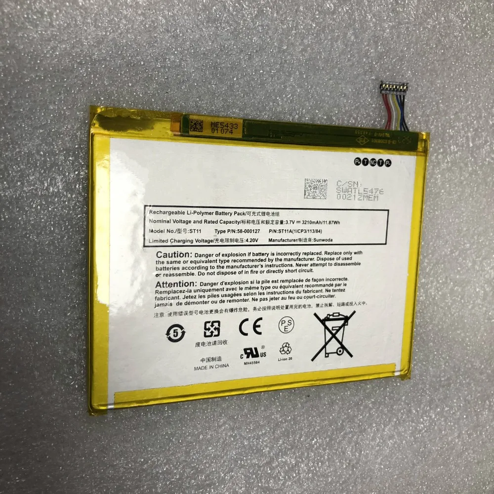 3210 mAh Батарея 26S1009 58 000127 ST11 ST11A для Amazon Kindle Fire HD 8 5th SG98EG|Аккумуляторы мобильных