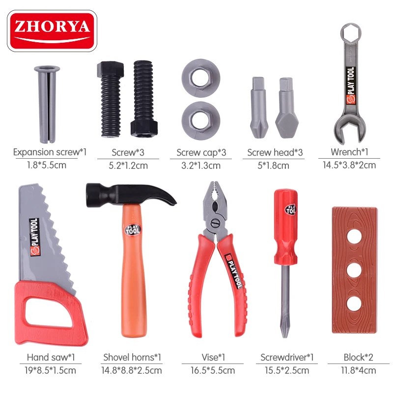 

Zhorya 13PCS Pretend Play Tool Set Repair Tools Boys Toy Saw Screwdriver Model Plastic Simulation Toys for Children Creator Gift