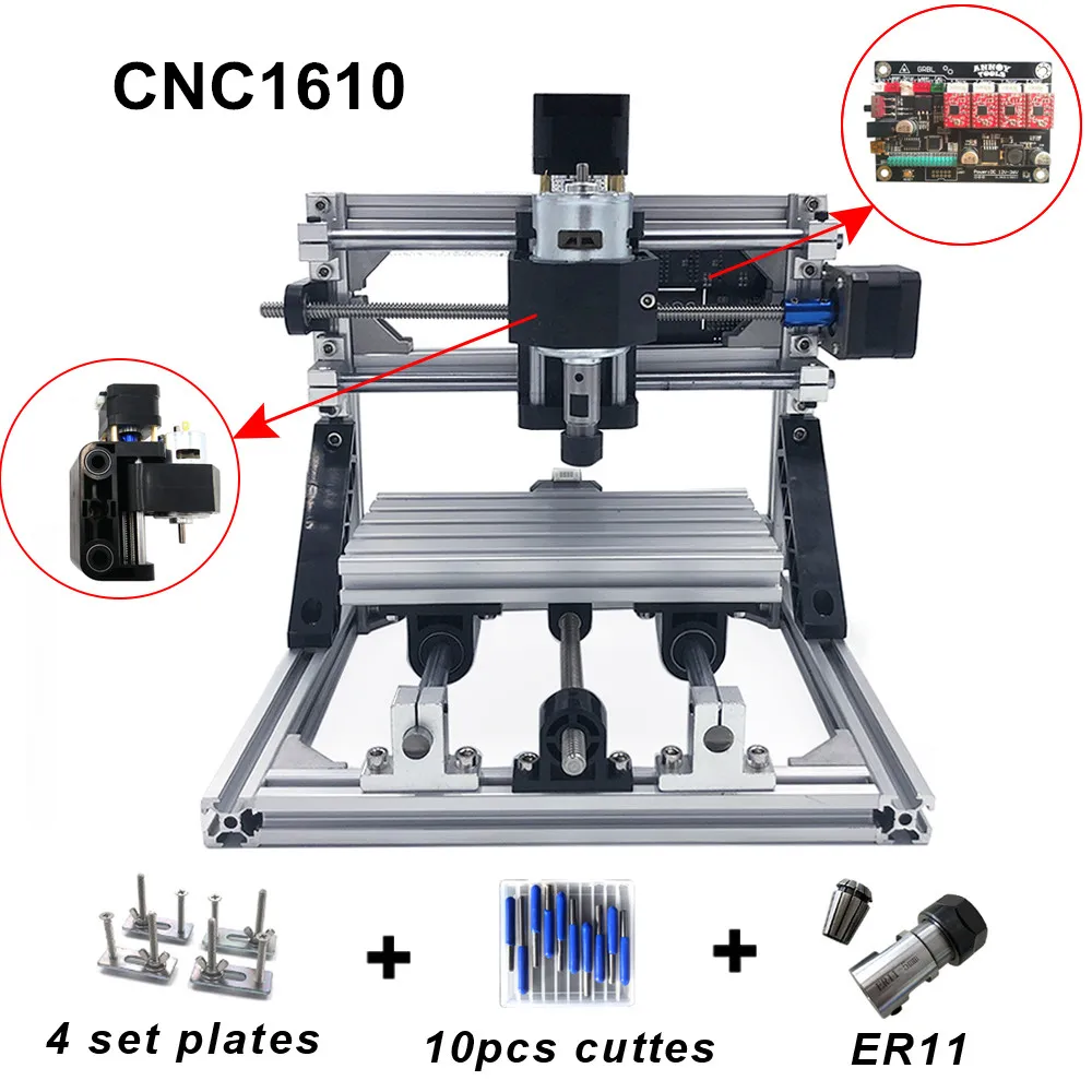 Гравировальный станок с ЧПУ 1610 ER11 фрезерный лучшие игрушки cnc1610 | Инструменты