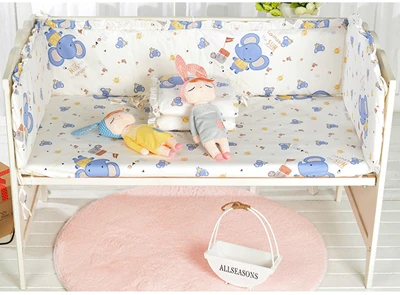 

5PCS Comfortable Crib Bumper Baby Bedding Set Children Bedding ropa cuna bebe Cotton Kids Bed Sets,include(4bumper+sheet)