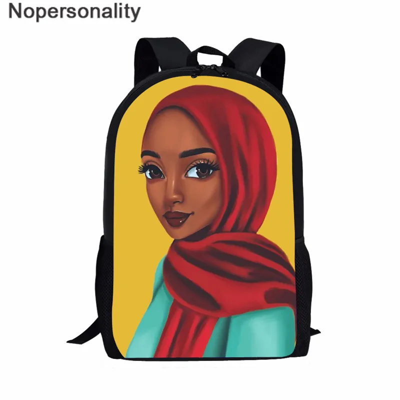 Z5113C Nopersonality Black Art Afro Girl Print African Backpack for School Teenage Girls Book Bags Toddler Schoolbag Mochila Escolar - Цвет: Z5113C