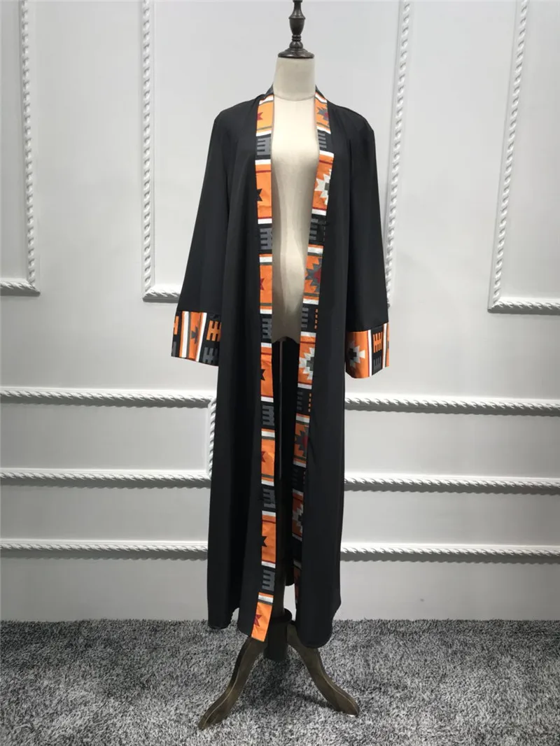 Черное, розовое, Открытое Спереди кимоно abaya в Дубае, лоскутное, с длинным рукавом, макси платье, вечернее, Марокканское, кафтан, арабский стиль, Aue D540
