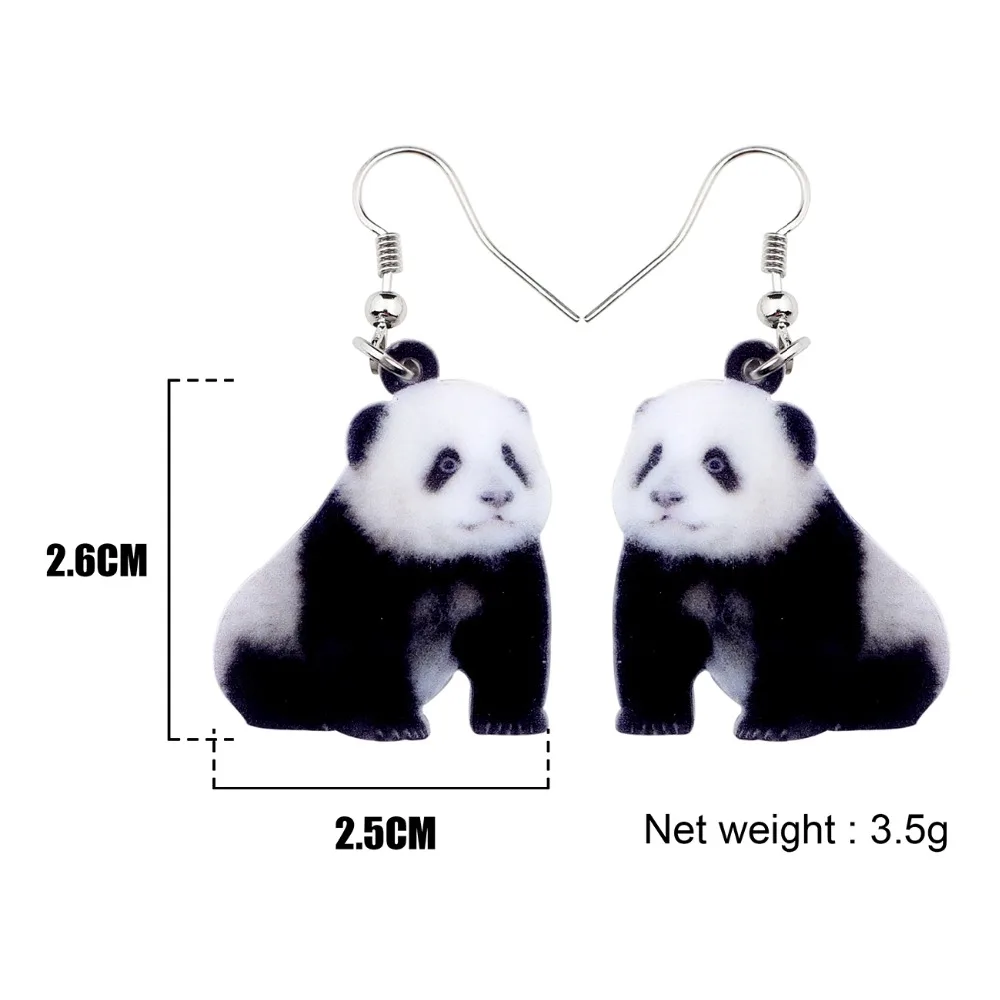 Бонсни акриловые уникальные милые серьги с пандой в стиле аниме, с плавающими подвесками, большие длинные украшения с животными для женщин, девочек, дам, подростков, аксессуары для детей.