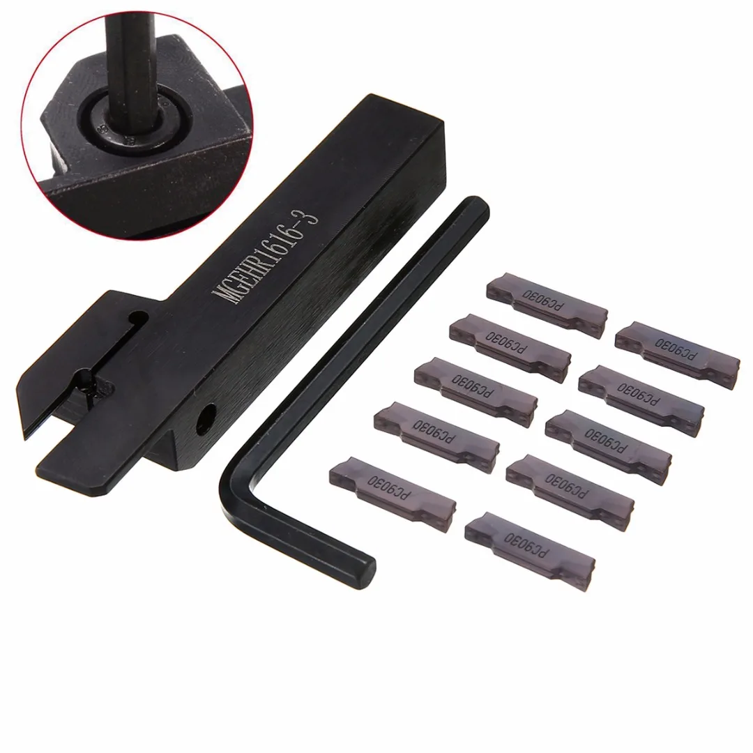

1pc MGEHR1616-3 CNC Lathe Turning Holder 100mm Boring Bar with 10pcs MGMN300 Carbide Inserts