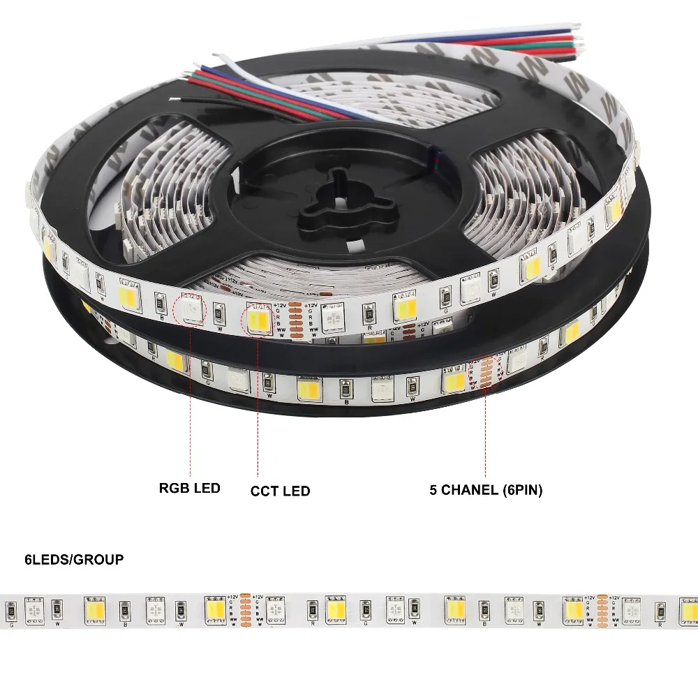 Светодиодная лента 5050 RGB + CCT с Wifi контроллером набор 12V Гибкая полоса светодиодный