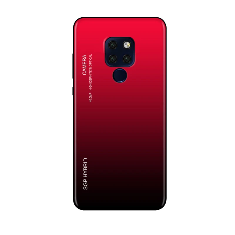 Gradient Red Чехол из закаленного стекла градиентного цвета для huawei P20 Lite Nova 3 3i mate 20 X P10 Lite Pro P Smart Plus p20lite, чехол, чехол s - Цвет: Gradient Red