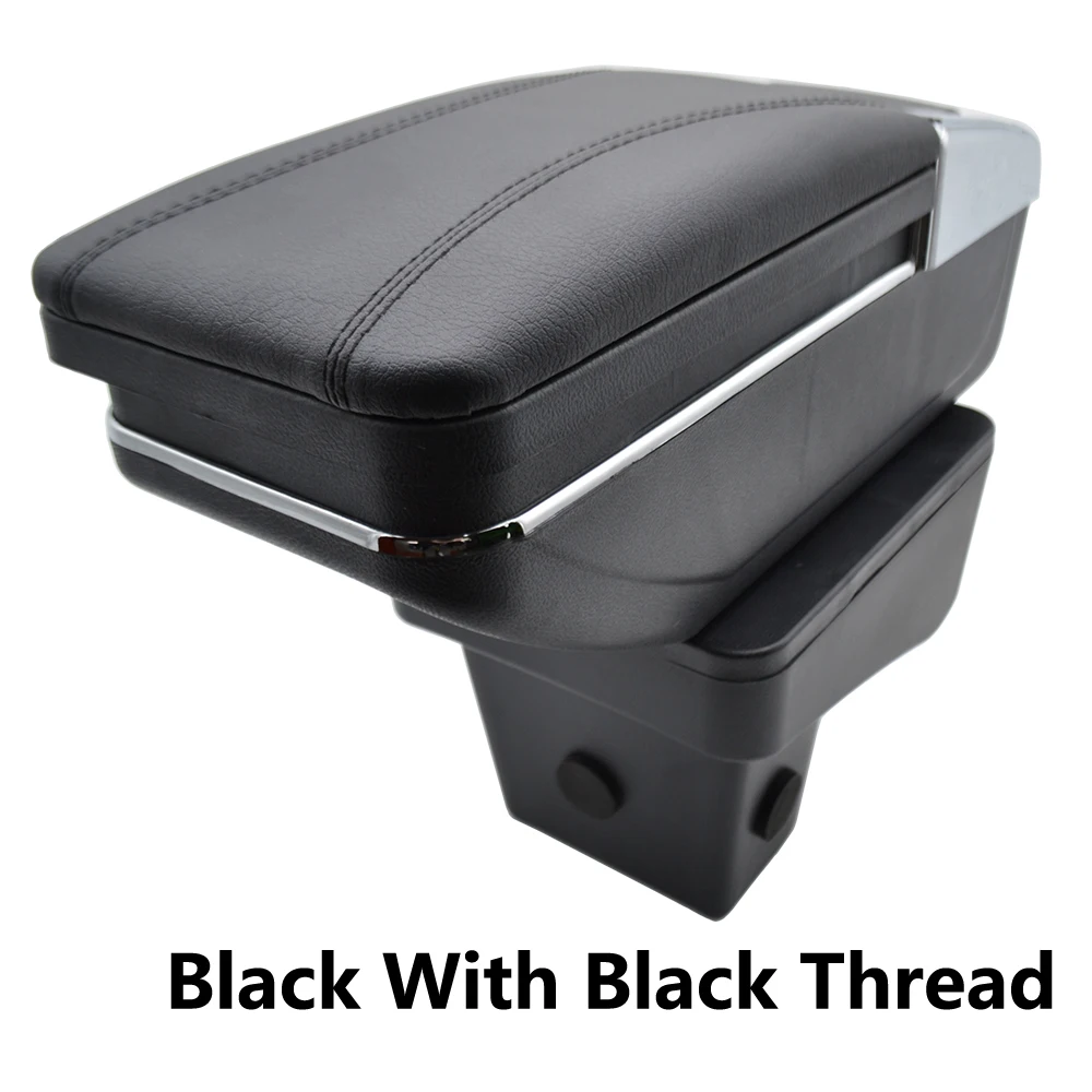 Ящик для хранения для Suzuki Vitara- подлокотник вращающийся подстаканник подлокотник черный кожаный - Название цвета: Black Thread