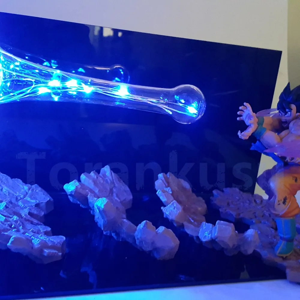 Dragon Ball фигурка Сон Гоку Kaiohken power Effect сцена Игрушка figulas Dragon Ball Lampara светодиодный Goku Kamehameha DBZ лампа кукла