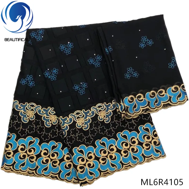 BEAUTIFICAL cotton nigerian lace fabrics for dress 2019 New embroidery swiss voile fabric 7yards ML6R41 | Дом и сад