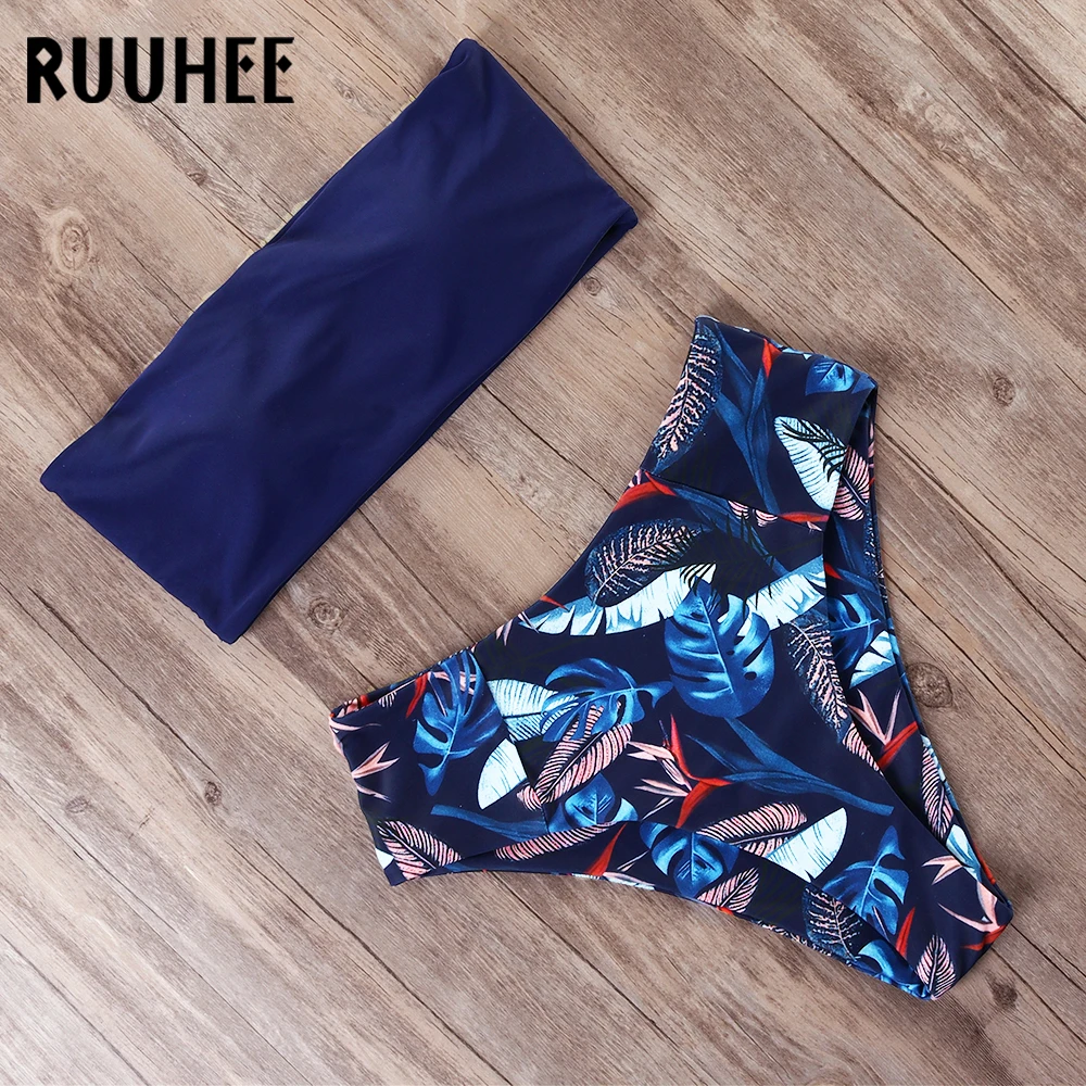 Бандаж RUUHEE, бикини, купальник для женщин, купальник, высокая талия, бикини, набор,, купальник, пуш-ап, Maillot De Bain Femme, пляжная одежда