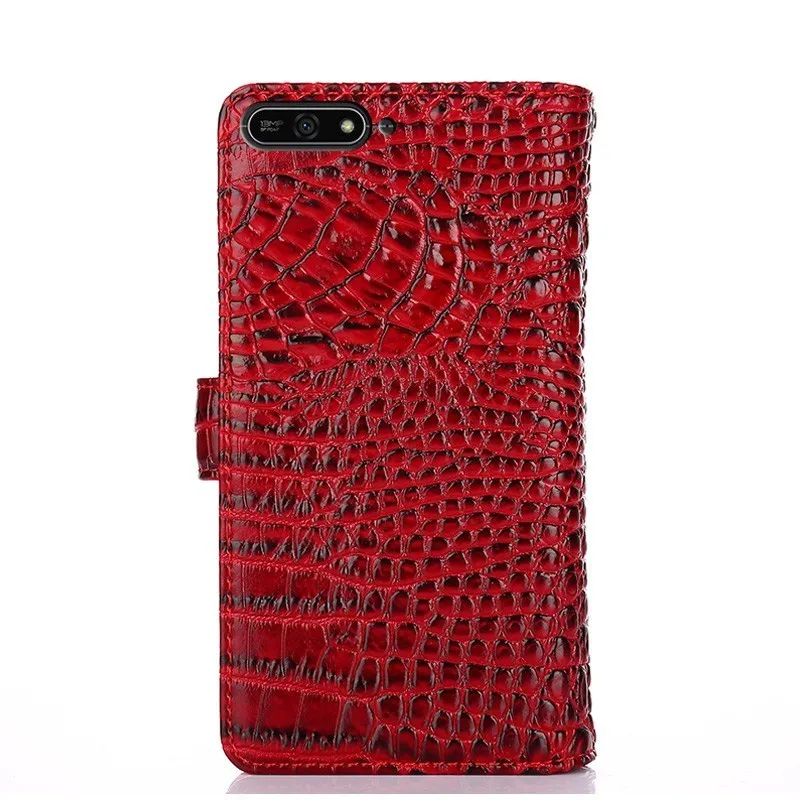 Для huawei Y5 Y6 Y6 Pro Y7 Y9 Магнитный чехол, 3D Крокодил Флип Роскошный настоящий кожаный чехол для телефона