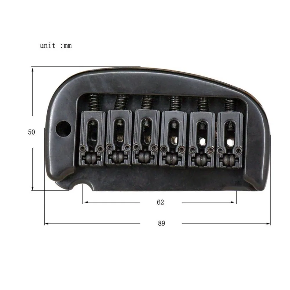 

1 Set 6 String Roller Saddle Tremolo Bridge System for Electric Guitar Silver