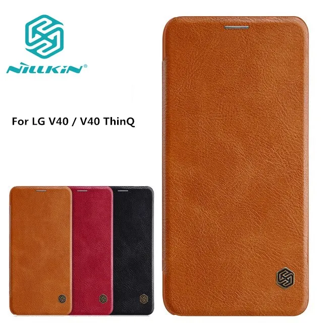 

Nilkin for LG V40 ThinQ Case Nillkin Luxury PU Flip Leahter Business Smart Phone Back Cases Cover for LG V40 V 40