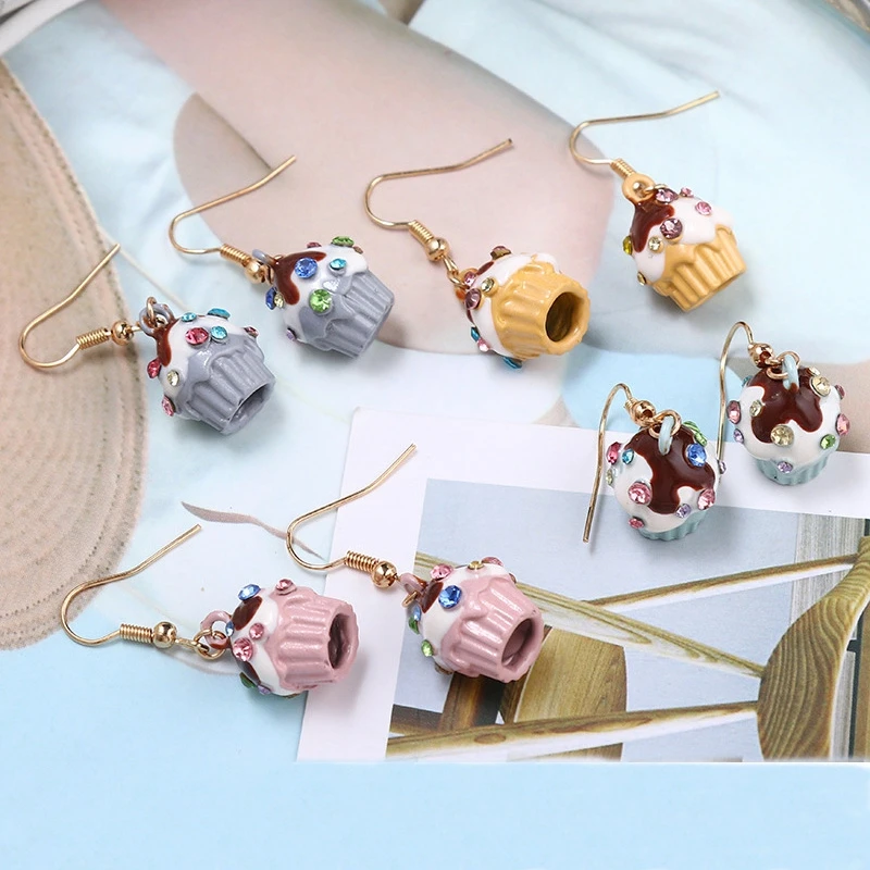 Милые висячие серьги в Корейском стиле с мультяшным тортом для женщин ювелирные