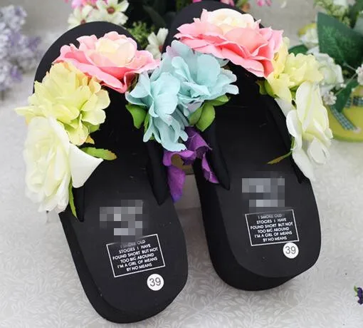 Оптовая продажа эксклюзивные женские сандалии ручной работы с розовыми цветами