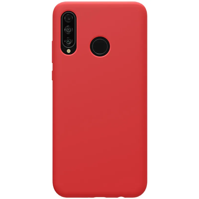 10 шт./лот NILLKIN гибкий чистый чехол для huawei P30 Lite/Nova/4e Жидкая силиконовая Резина противоударный чехол для телефона - Цвет: Красный