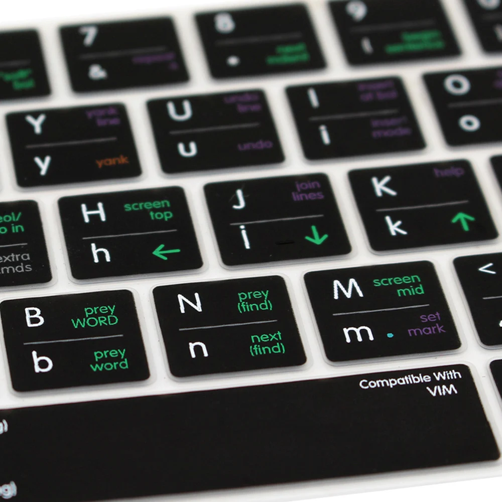 HRH VIM VI ярлыки Hotkey силиконовый чехол для клавиатуры защита кожи для Macbook Pro 1" A1706 A2159 15" A1707 с сенсорной панелью