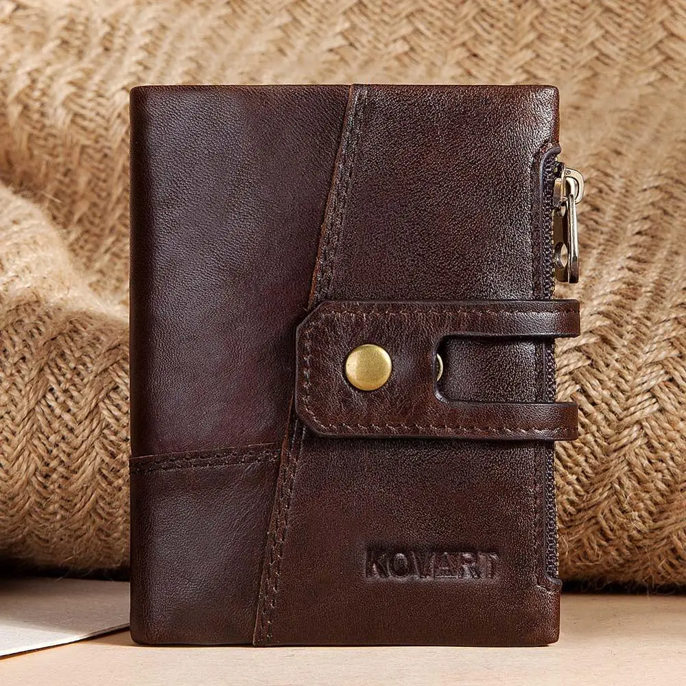 Мужской кошелек из натуральной кожи короткий кожаный клатч гарантия качества