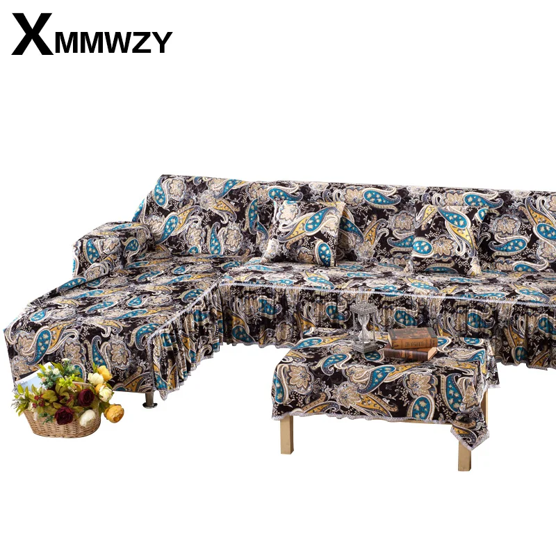 Корейский cersionthe Чехлы для диванов толстый Полиэстер Упругий Диван Полотенца 1/2/3