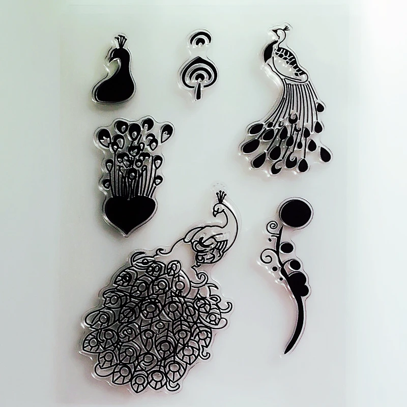 YLCS277 силиконовые прозрачные штампы с павлином для скрапбукинга альбом сделай сам