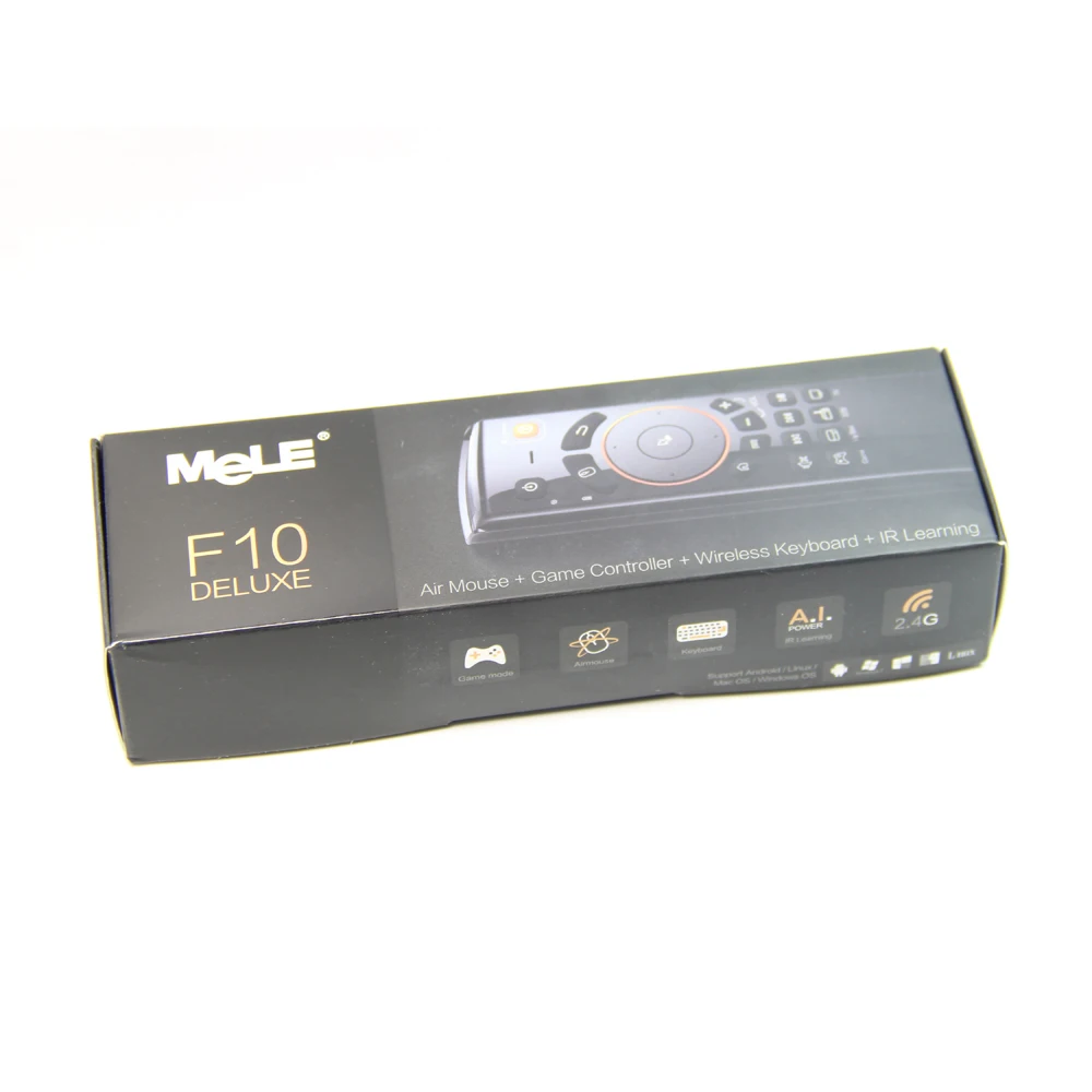 MELE F10 deluxe Fly Air Mouse 6 Ось соматосенсорной 2.4GHz беспроводной пульт дистанционного