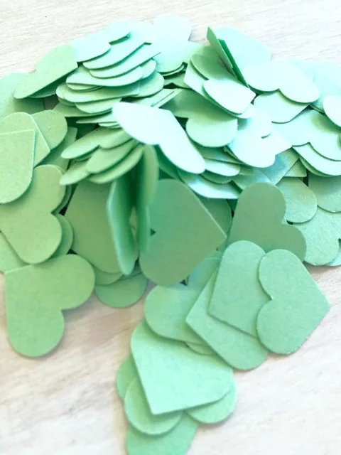 

Mint Green Confetti | Heart Confetti | Bridal Shower | Table Decor | Wedding | Baby Shower Table decor scrapbook favors