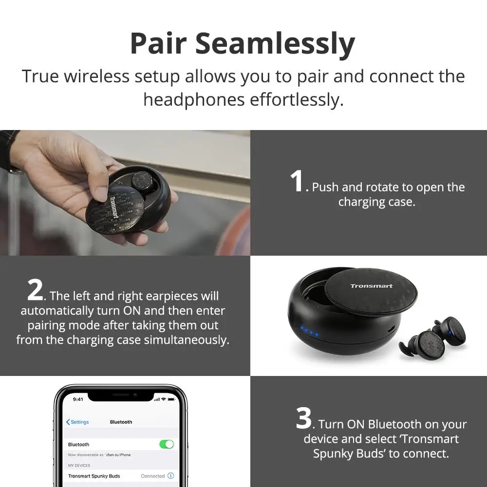 Оригинальные наушники Tronsmart Encore Spunky Buds TWS беспроводные Bluetooth 5 0 IPX5 Hi-Fi стерео аудио