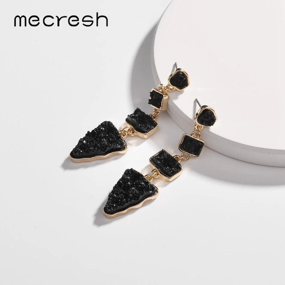 Mecresh уникальные геометрические металлические длинные женские серьги 2019 модные