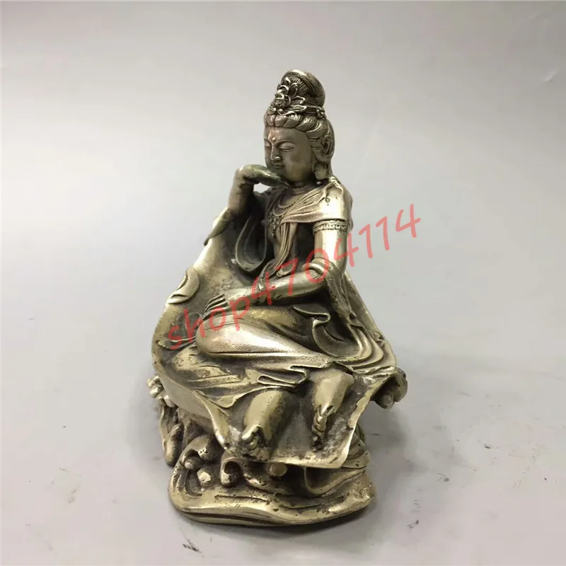 Чистая медь белая удобные украшения Гуаньинь изысканные поделки коллекции | Дом