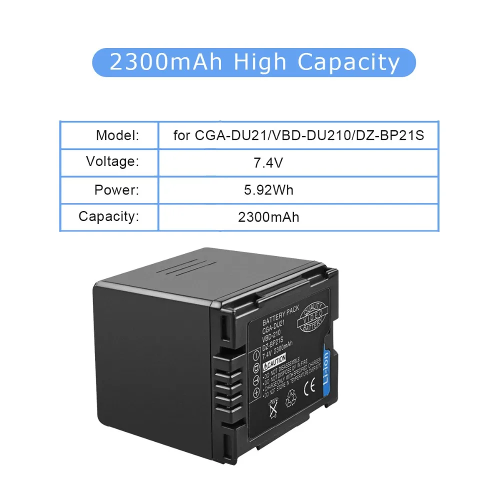 7 4 В 2300 мАч литий-ионный Камера Батарея для Panasonic CGA-DU21 CGA DU21 VBD210 CGR-DU06 CGA-DU06 L20 |
