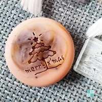 size4x4cm Рождественское натуральное мыло ручной работы акриловое уплотнение Мини DIY натуральный органический стеклянный штамп - Цвет: size4x4cm