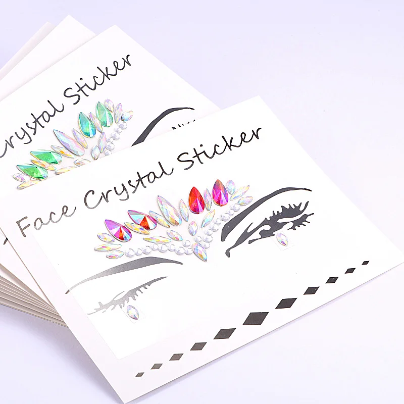 Стразы для Временной Татуировки стикер лица блестящий акриловый камень шпон