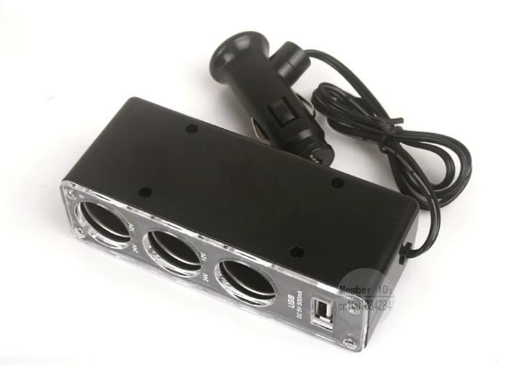 3-полосные автомобиль сигарета зажигалка три разветвитель DC 12 V / 24 тройной 1 к 3