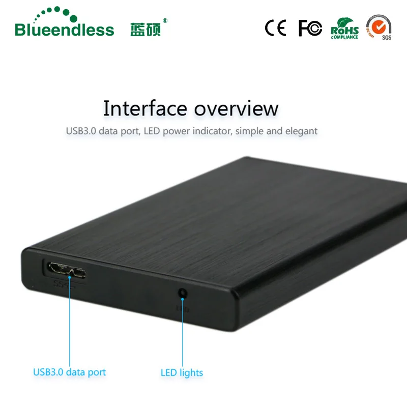 Новый футляр для внешнего жесткого диска Usb 3 0 2 5 Sata Hdd Caddy SSD 9 мм Case Carcasa Para Disco Duro