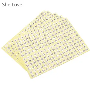 15 Sheets Round Sticky 1-102 Numbers Stickers Small Garment