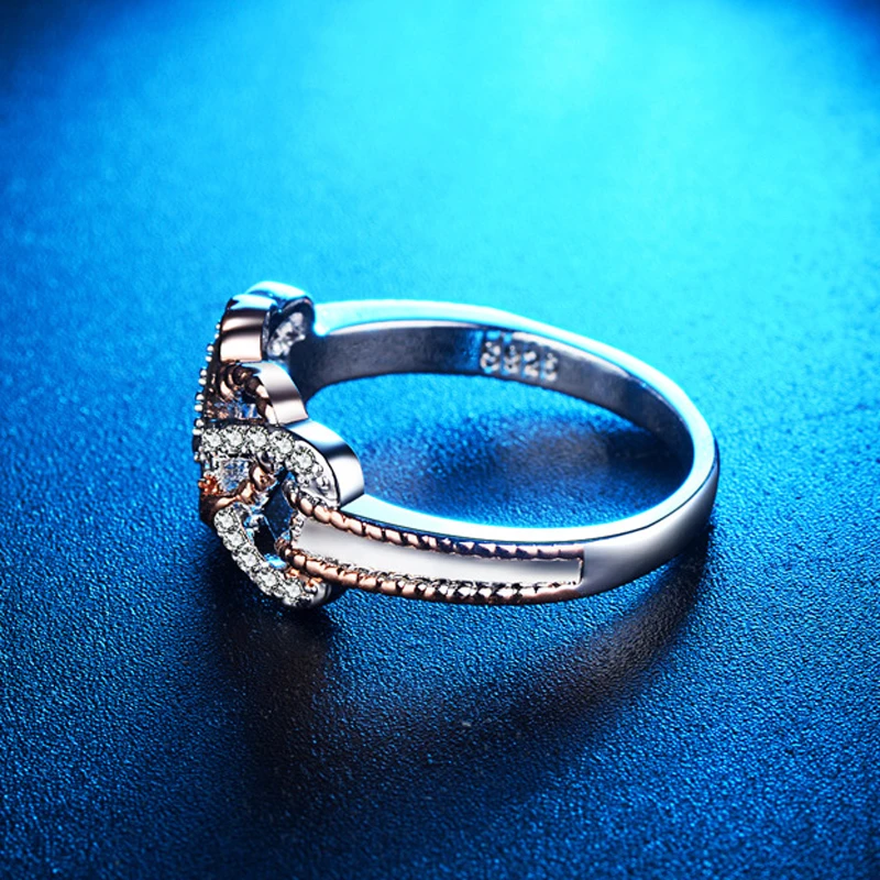 Utimtree Trendy Female AAA Zircon Heart Rings for Women Fashion 925 Silver Jewelry Engagement Wedding Ring Band Anillos Bijoux | Украшения