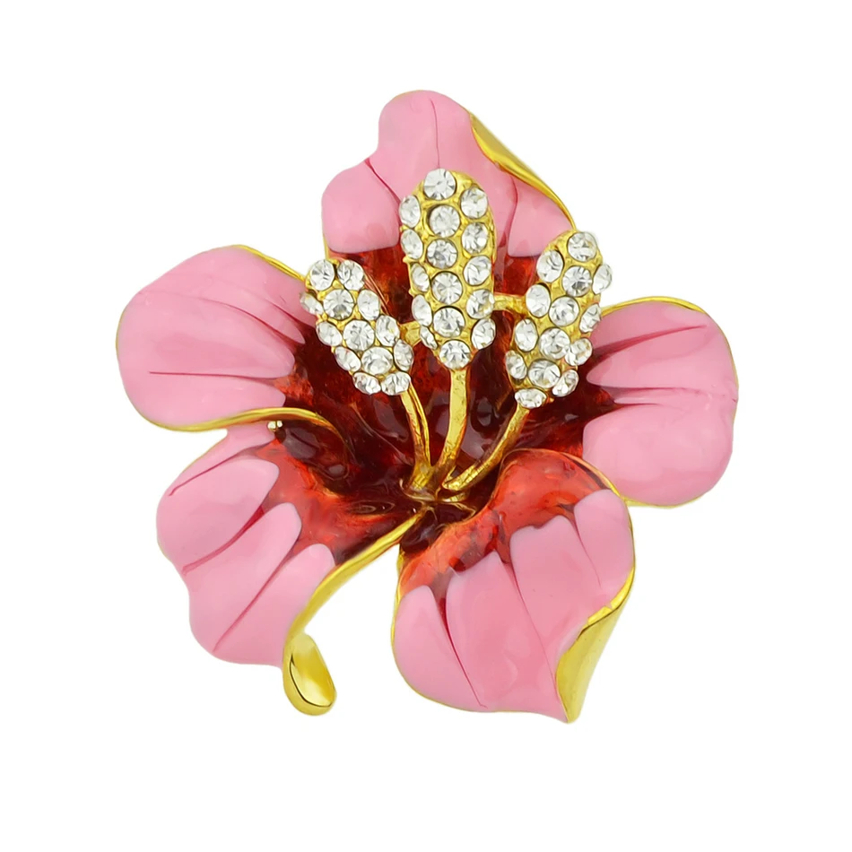 Новый стиль роскошные золотые Цвет серебро со стразами красный розовый эмаль