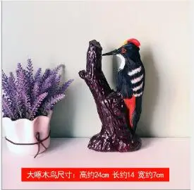 WYZHY simulation feather green black woodpecker teaching early education home furnishing handicrafts 14cmx7cmx24cm | Игрушки и хобби