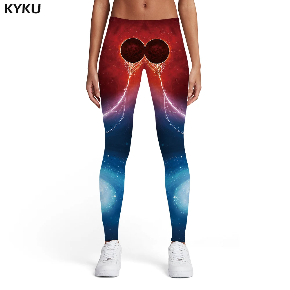 KYKU galaxy Леггинсы женские синие спортивные космические дамские Harajuku спандекс готические сексуальные женские s легинсы, штаны для фитнеса модные летние