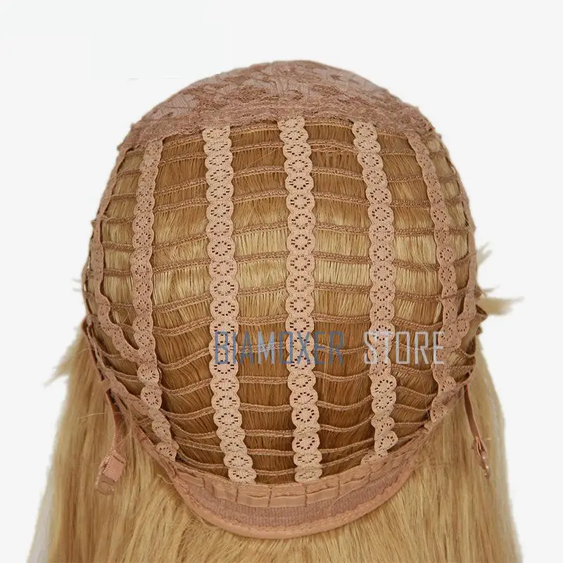 Biamoxer Anime Hataraku Saibou Platelet Cosplay Wigs Cells At Work Long Straight Flaxen Synthetic Hair Wig + Cap |