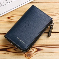 williampolo car key holder keys organizer genuine leather new men wallet cover six key bag hook zipper case with card holder