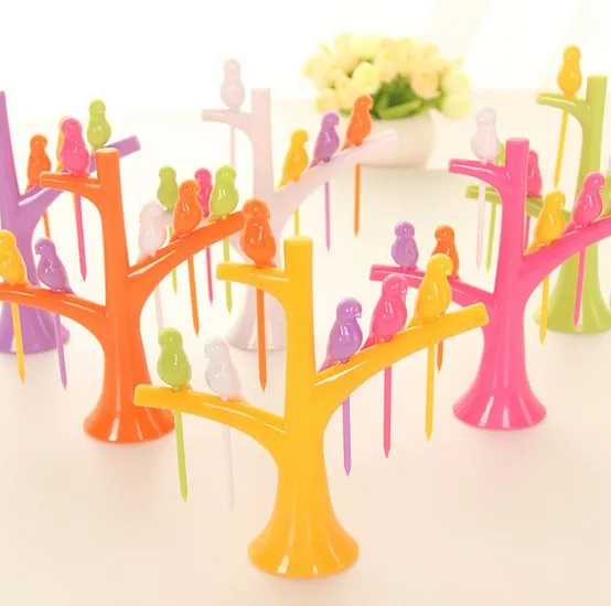 Набор посуды KX 017 набор креативные пластиковые вилки для фруктов с дизайном