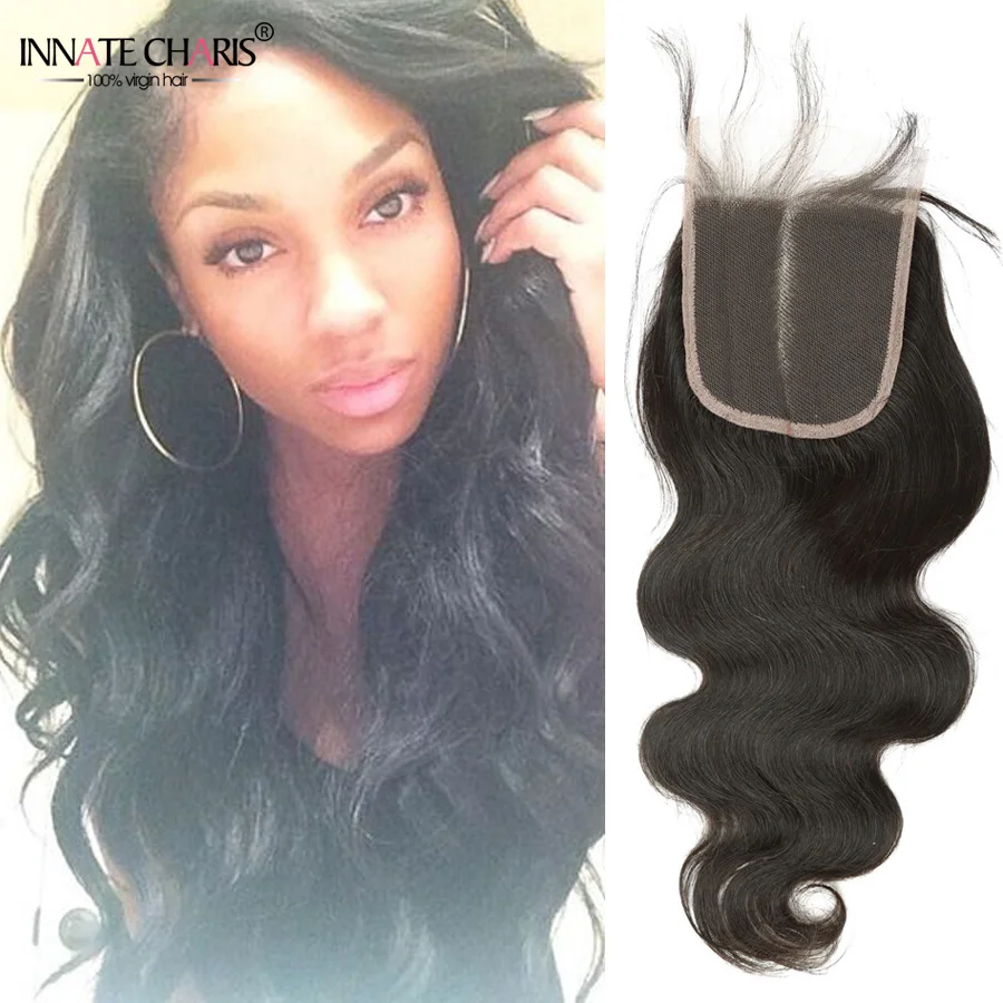 ВРОЖДЕННАЯ ХАРИС 8А Бразильский Объемная Волна Закрытие 4*4 Кружева С детские