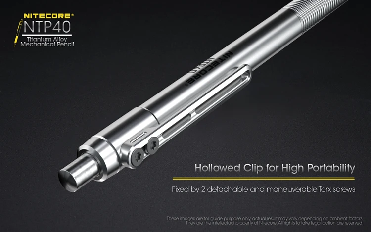 Nitecore NTP40 исключительный эскиз титанового сплава механический карандаш для самозащиты инструмент из титанового сплава для рисования