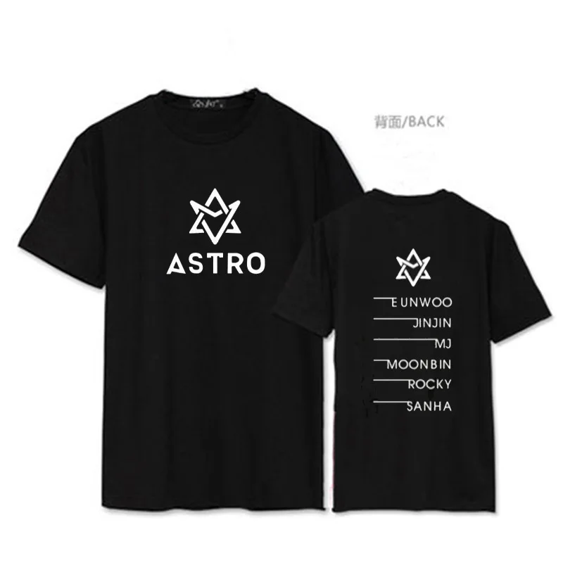 K pop ASTRO Chee eun woo MJ wen bin JINJIN Yin производит те же мужские и женские футболки с короткими