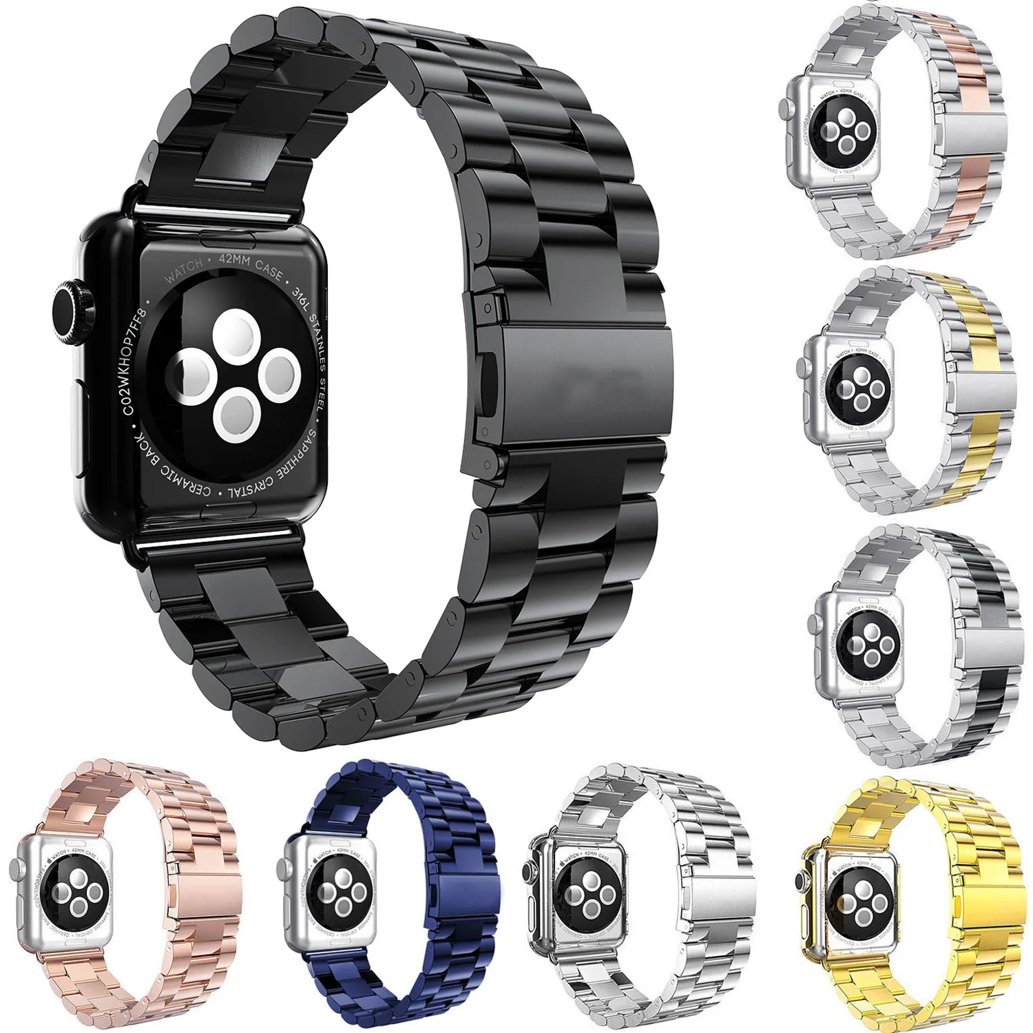 Ремешок для часов из нержавеющей стали Apple Watch 5/4/3/2/1 44/42/40/38 мм|Ремешки часов| |