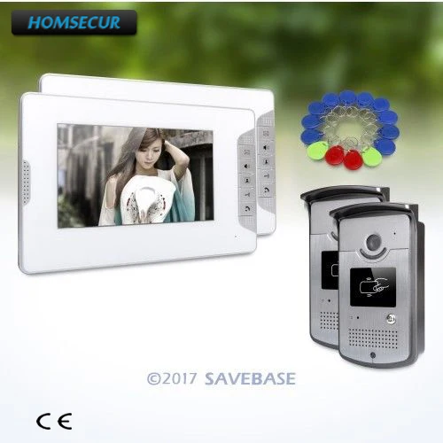 HOMSECUR 7 дюймов проводной видеодомофон Интерком охранника с режим отключения звука